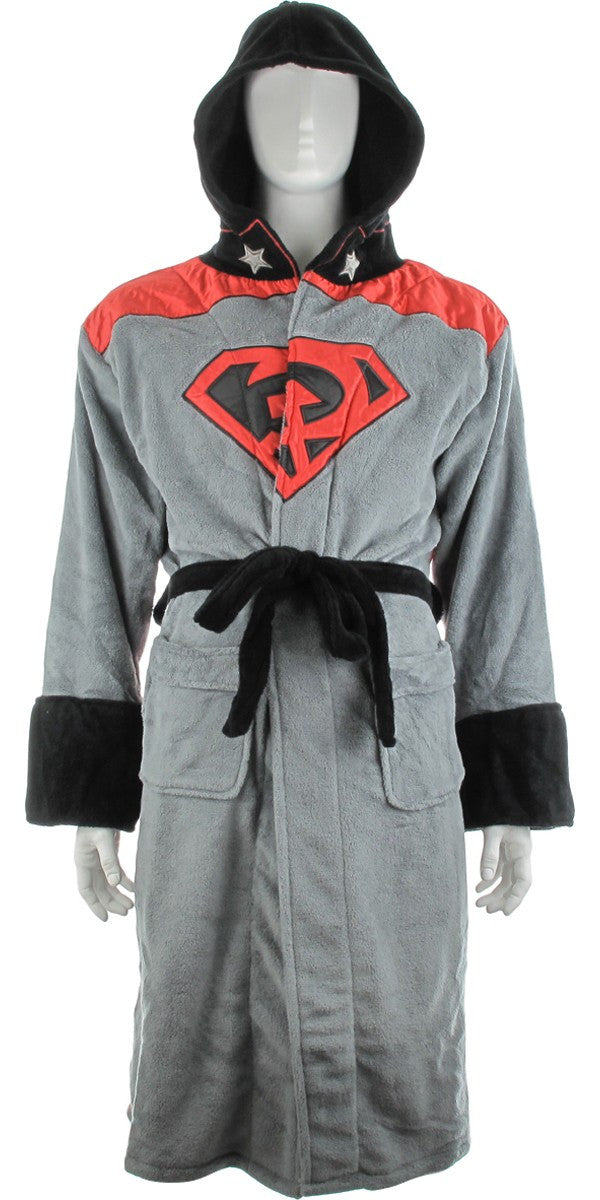Superman Red Son Hooded Fleece Robe