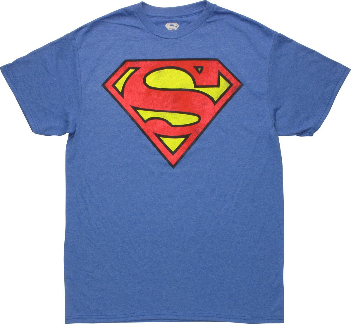 Superman Red Yellow Vintage Logo Heather T-Shirt