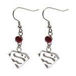 Superman Silver Earrings