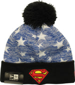 Superman Stars Cuff Pom Beanie