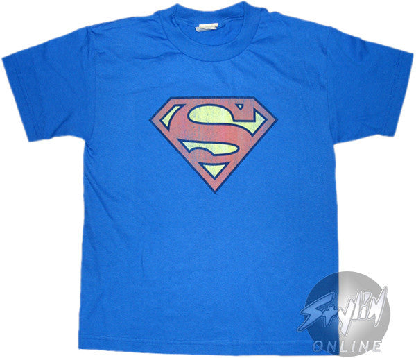 Superman Retro Logo Distressed Youth T-Shirt