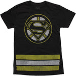 Superman Team Black White Yellow T Shirt Sheer