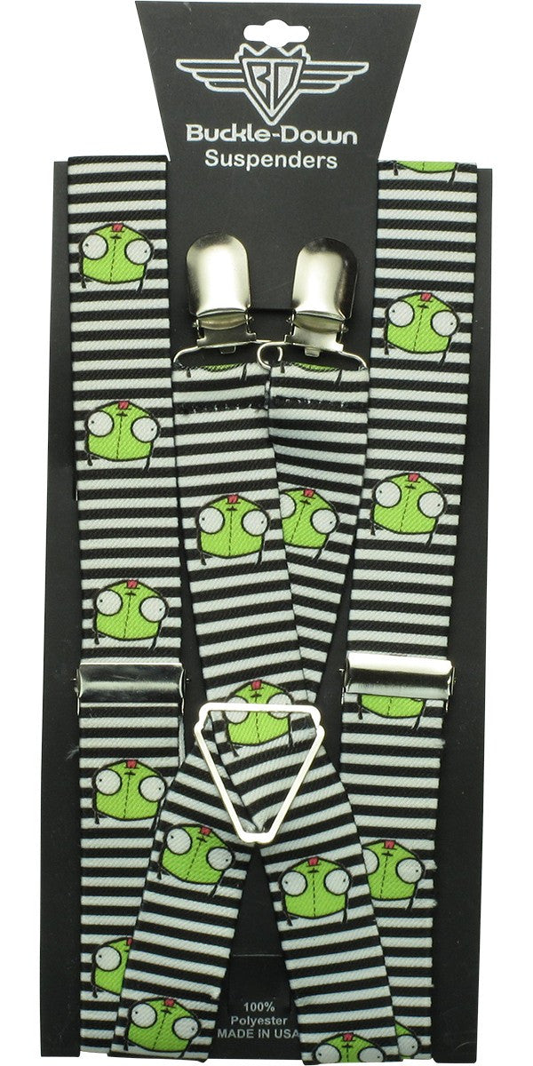 Invader Zim Gir Striped HT Suspenders