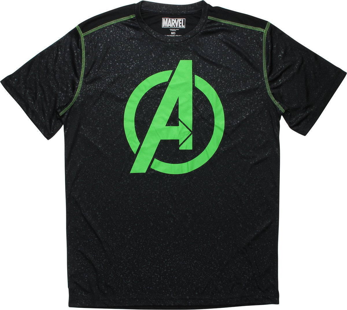 Avengers Green Logo Black Activewear T-Shirt