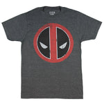 Deadpool Logo Dist Lined Face T-Shirt