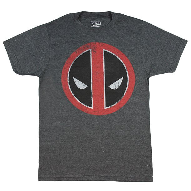 Deadpool Logo Dist Lined Face T-Shirt