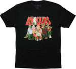 Dinosaurs Family Photo Black T-Shirt