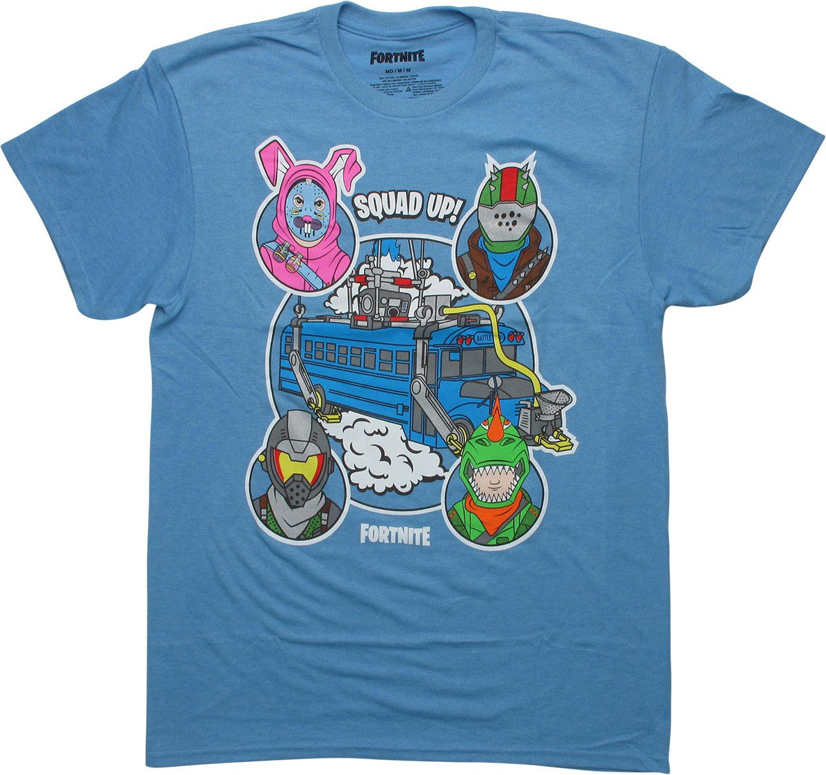 Fortnite Squad Up Battle Bus Light Blue T-Shirt