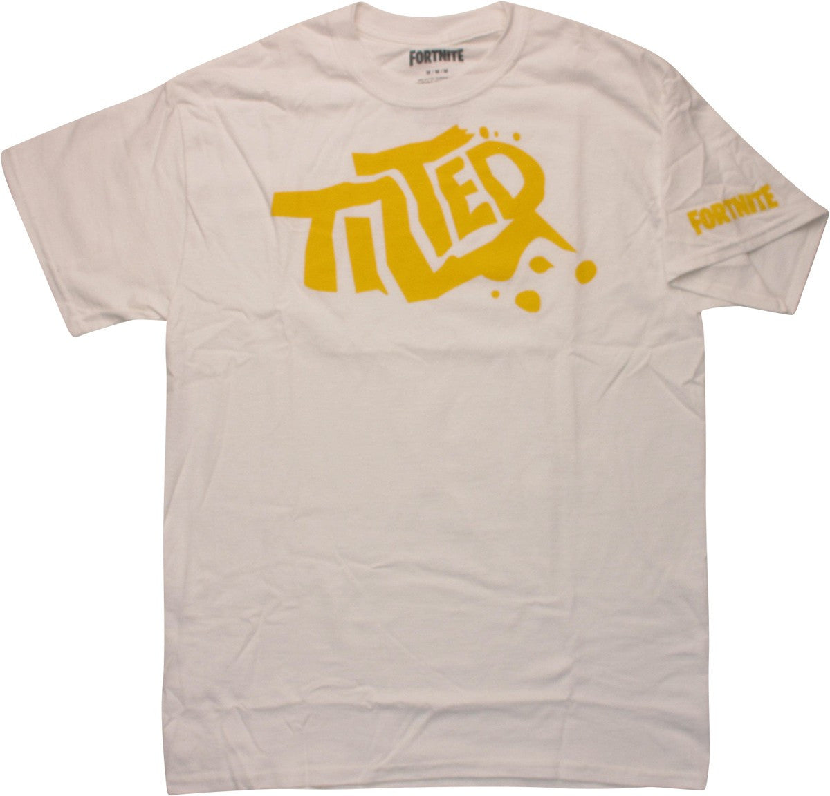 Fortnite Yellow Tilted Logo White T-Shirt