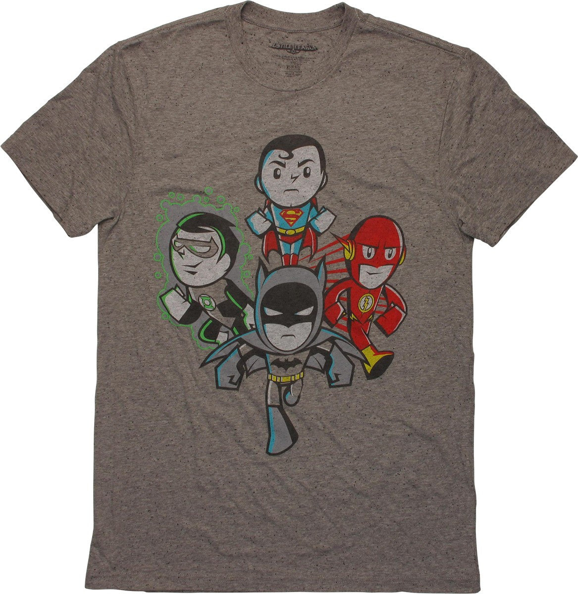 Justice League Cartoon Heroes Gray T-Shirt