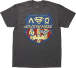 Justice League Raised Logos T-Shirt