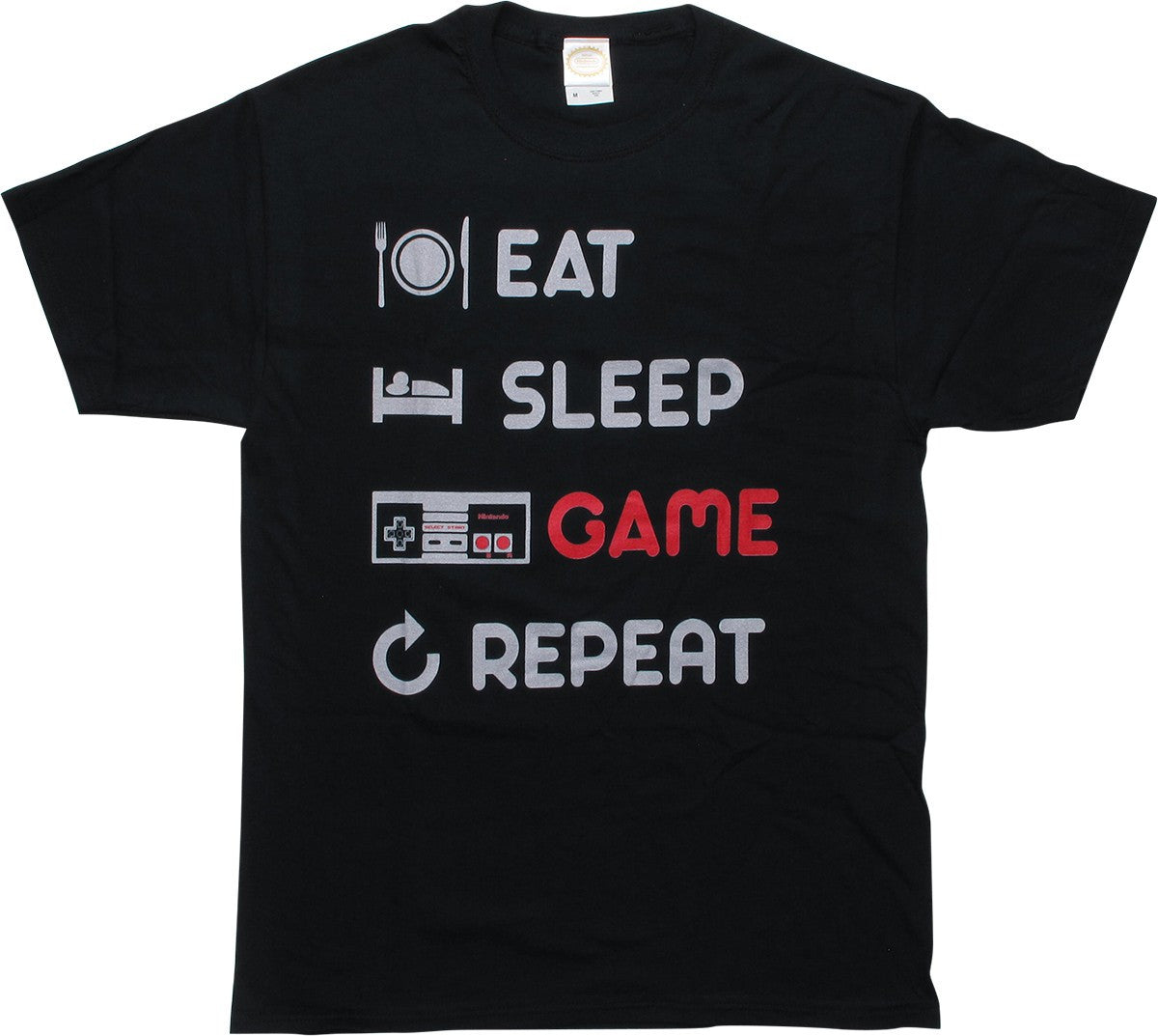 Nintendo Eat Sleep Game Repeat Black T-Shirt