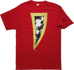 Shazam New 52 2019 Logo Name on Back Red T-Shirt