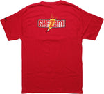 Shazam New 52 2019 Logo Name on Back Red T-Shirt