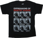 Star Wars Expressions of Darth Vader Black T-Shirt