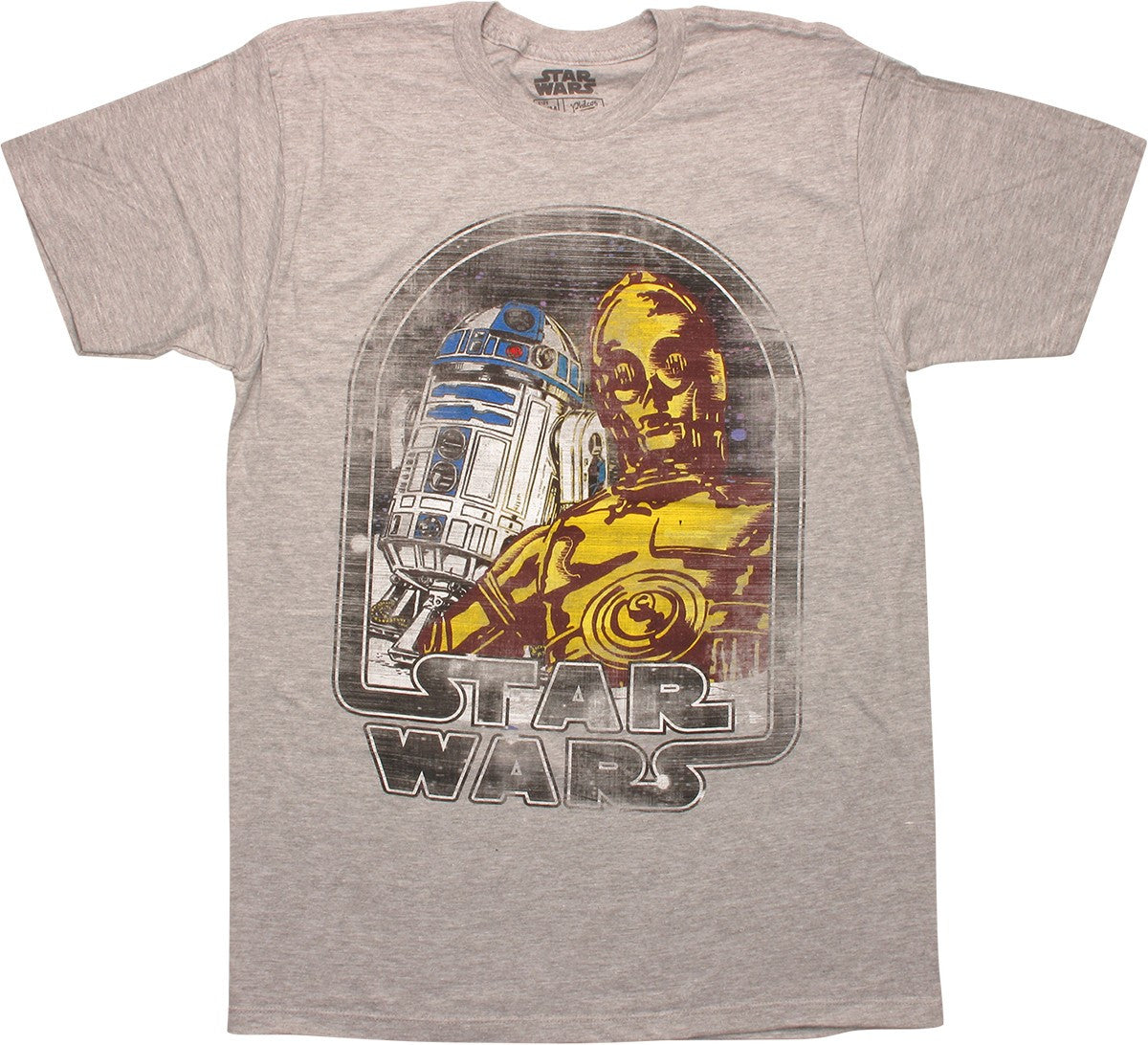 Star Wars Hatched Droids Heather T-Shirt