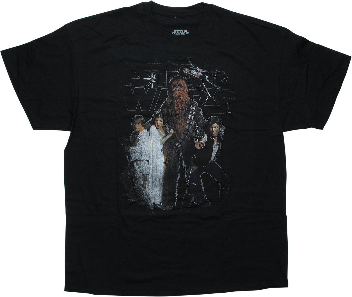 Star Wars Hero Group Distressed Black T-Shirt