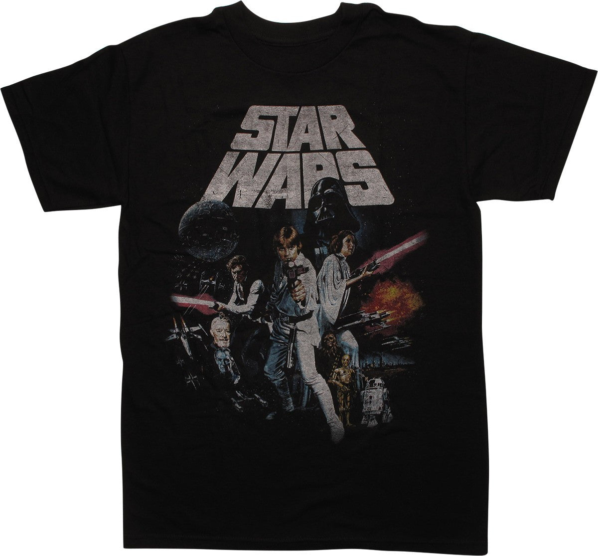 Star Wars New Hope Poster Faded Black T-Shirt