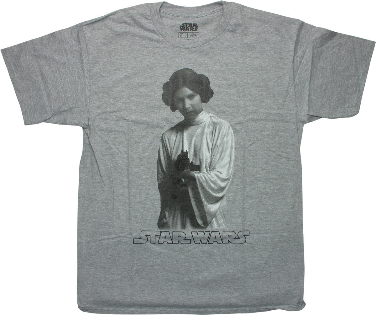 Star Wars Princess Leia Shoots Black White T-Shirt