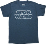 Star Wars Stenciled Logo Heathered Navy T-Shirt