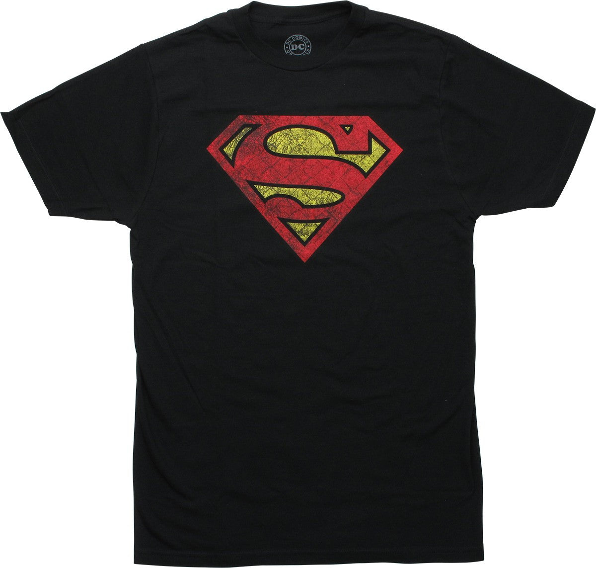 Superman Textured Logo Black T-Shirt