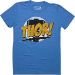 Thor Name Hammer Circle Heathered Blue T-Shirt