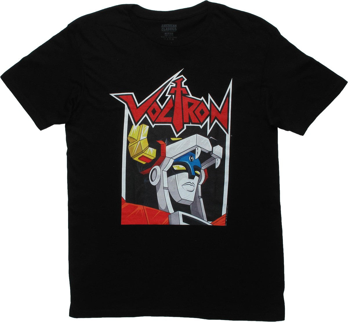 Voltron Face Box Logo Blk T-Shirt