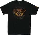 Wonder Woman Shield Logo Symbol Black T-Shirt