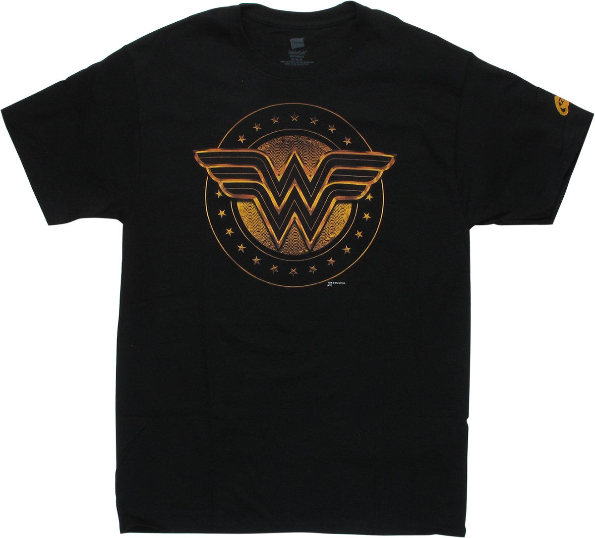 Wonder Woman Shield Logo Symbol Black T-Shirt