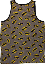 Batman Classic Logo Allover Print Gray Tank Top