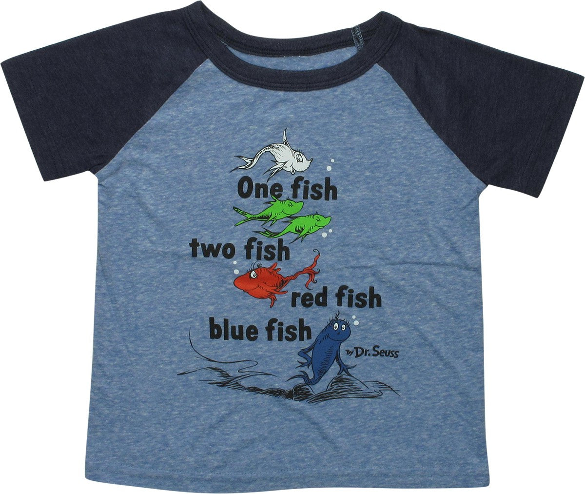 Dr Seuss One Fish Cover Raglan Toddler T-Shirt