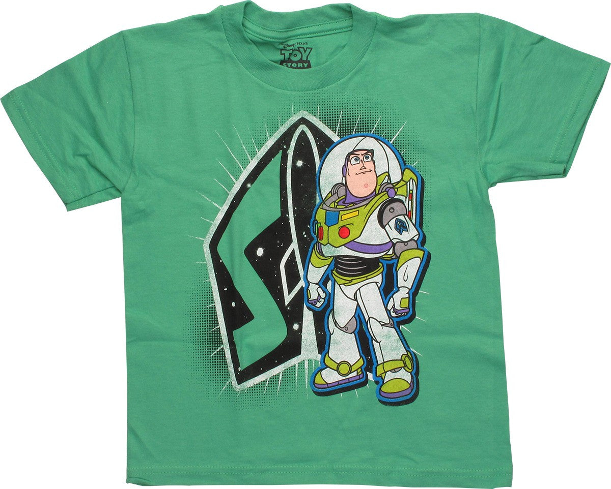 Toy Story Buzz Lightyear Logo Green Juvenile Shirt