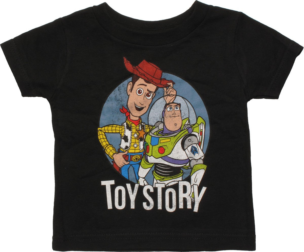 Toy Story Woody and Buzz Black Infant T-Shirt