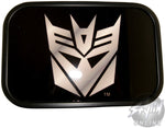 Transformers Decepticon Rectangle Silver Buckle