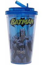 Batman Stance Blue Flip Straw Travel Cup