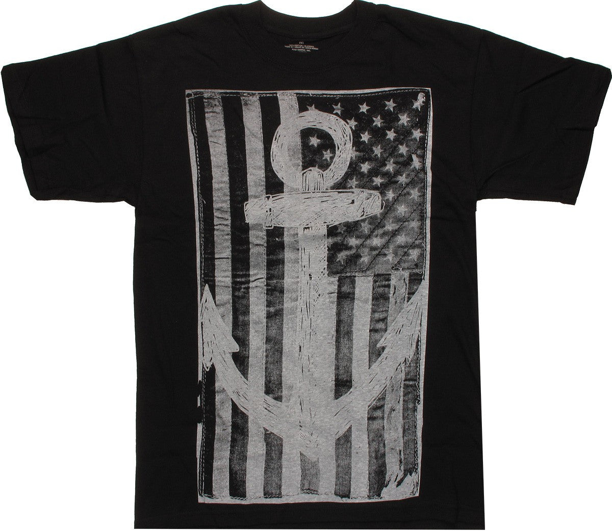 USA Flag Gray Anchor T Shirt