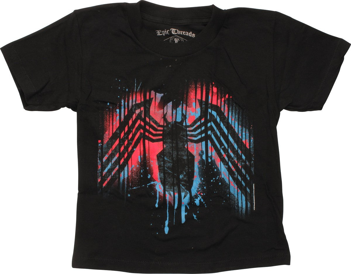 Venom Blue & Red Paint Drip Logo Juvenile T-Shirt