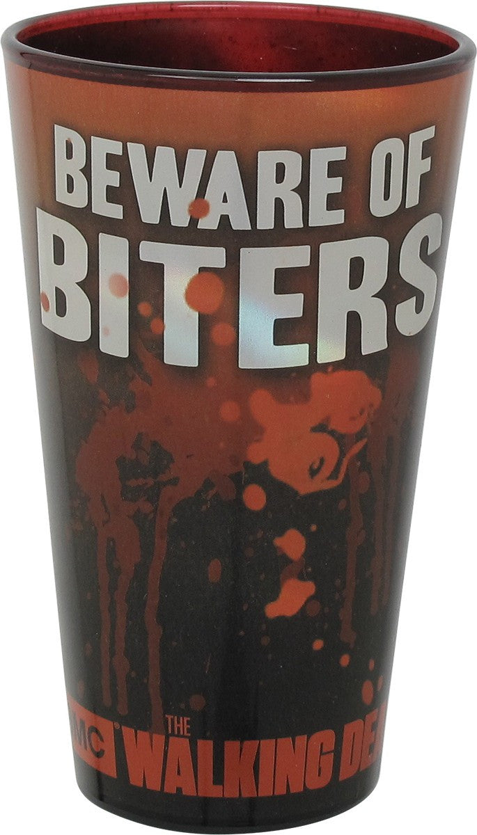 Walking Dead Beware of Biters Pint Glass