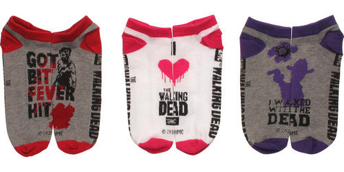 Walking Dead Bit Walked Ladies 3 Pk Low Socks Set