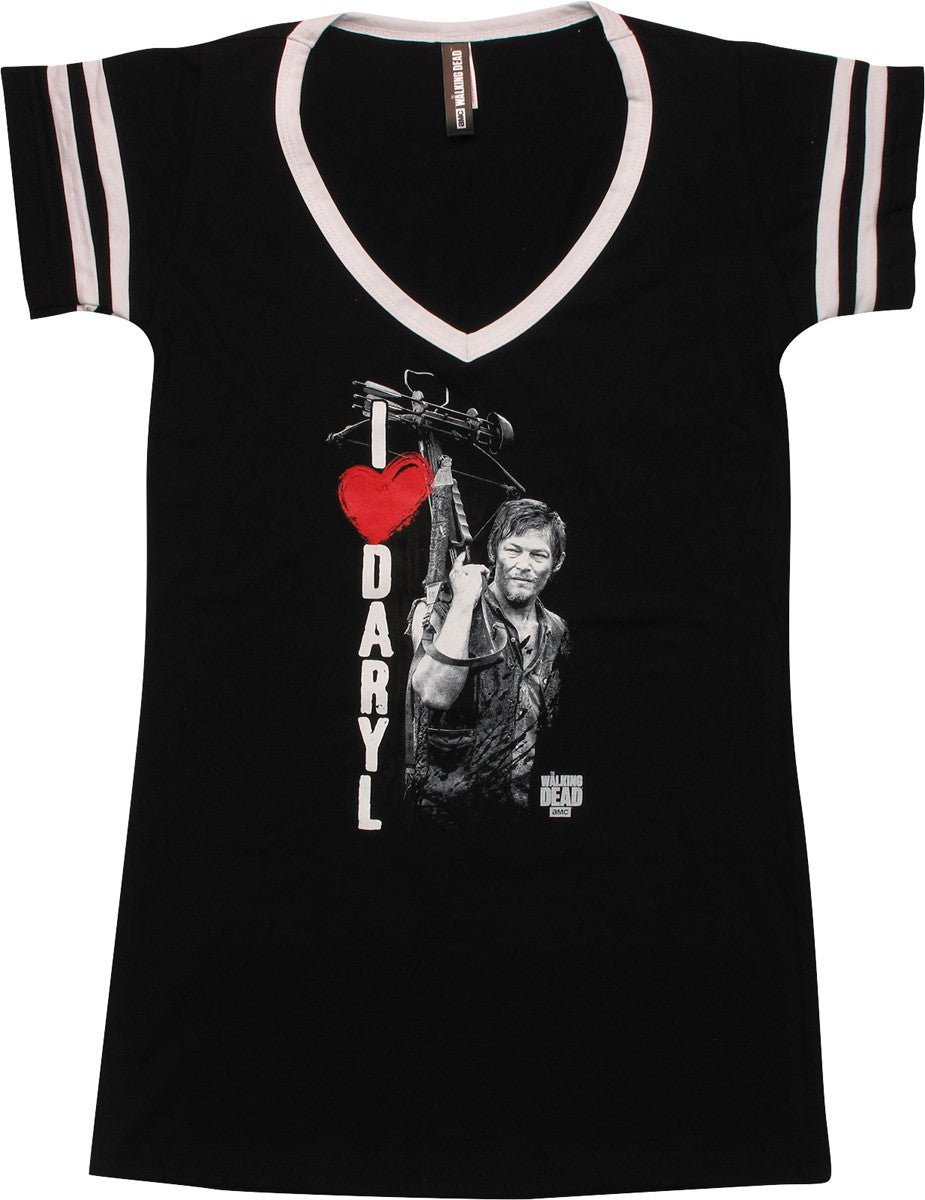 Walking Dead Heart Daryl Ringer V Tunic Baby Tee