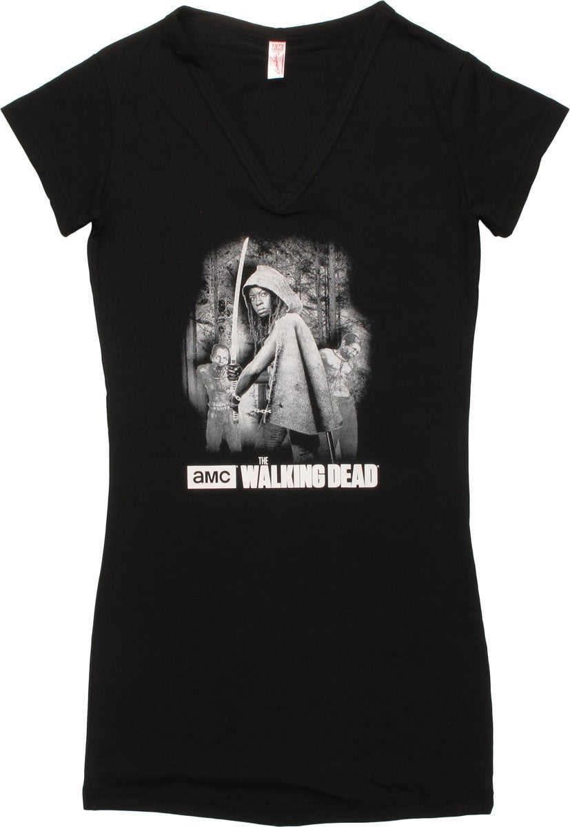 Walking Dead Michonne V Neck Juniors Tunic Shirt