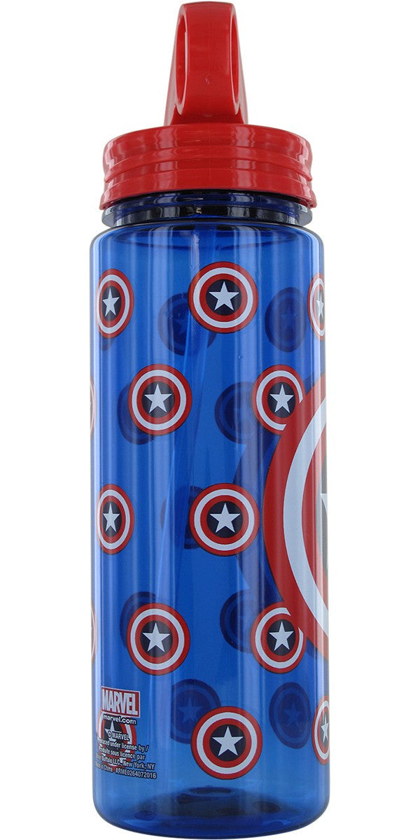 Captain America All Over Logos Water Bottle