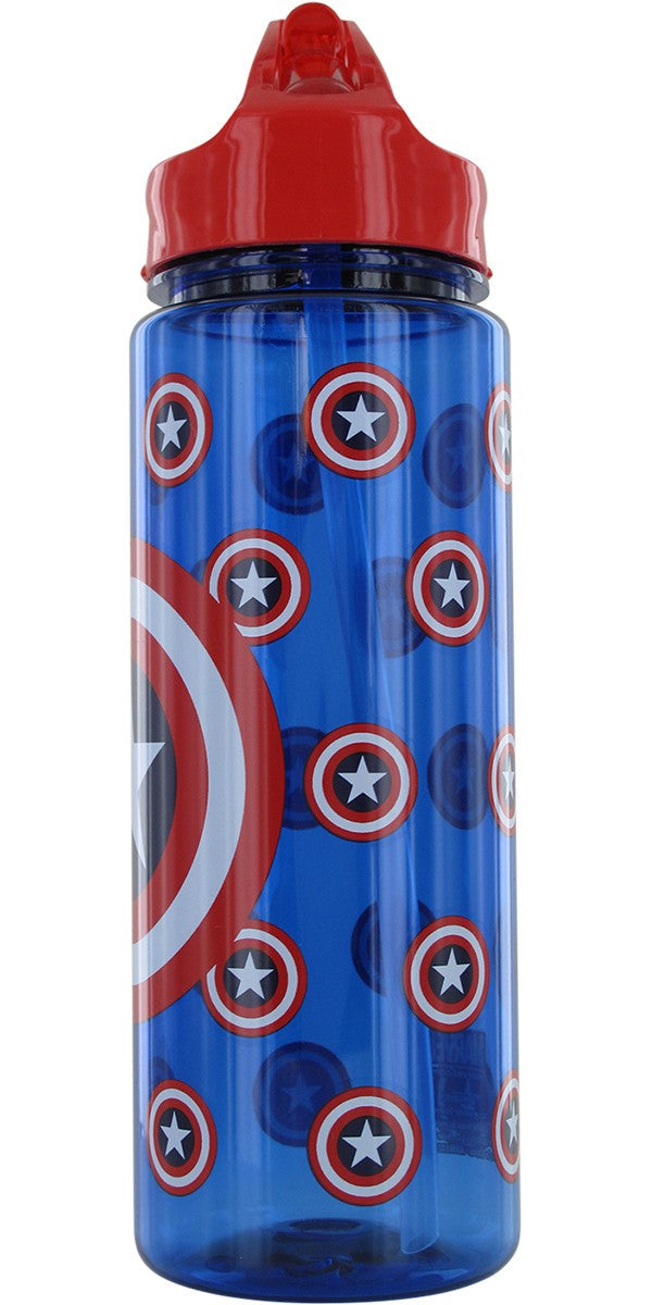 Captain America All Over Logos Water Bottle
