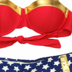 Wonder Woman Bandeau Cheeky Short Bikini Swimsuit