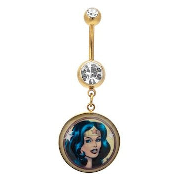 Wonder Woman Portrait Belly Ring
