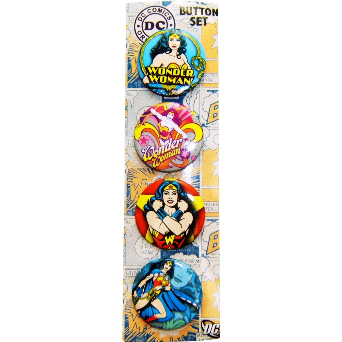 Wonder Woman Poses Button Set