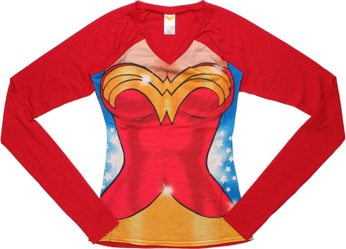 Wonder Woman Suit Long Sleeve Junior Pajama Set