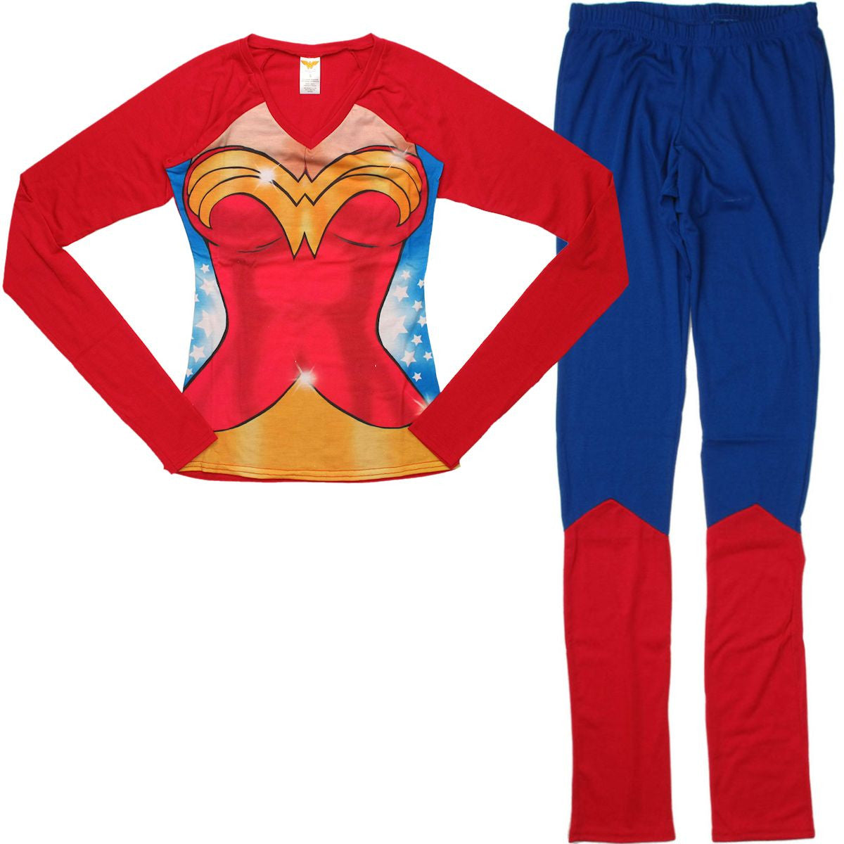 Wonder Woman Suit Long Sleeve Junior Pajama Set