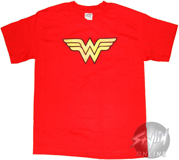 Wonder Woman Symbol Distressed Youth T-Shirt