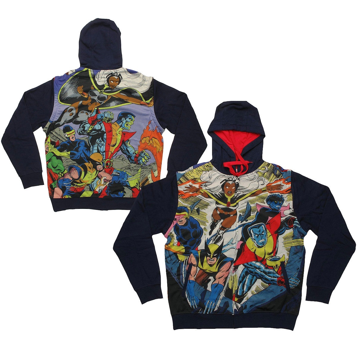 X Men Group Blast Sublimated Overlay Convertible Vest Hoodie